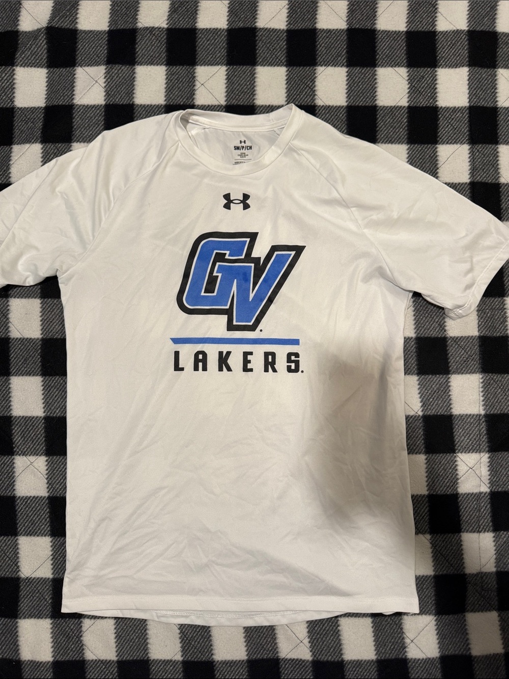 Under Armour White Short-Sleeve GV Lakers Performance Tee with Blue Logo